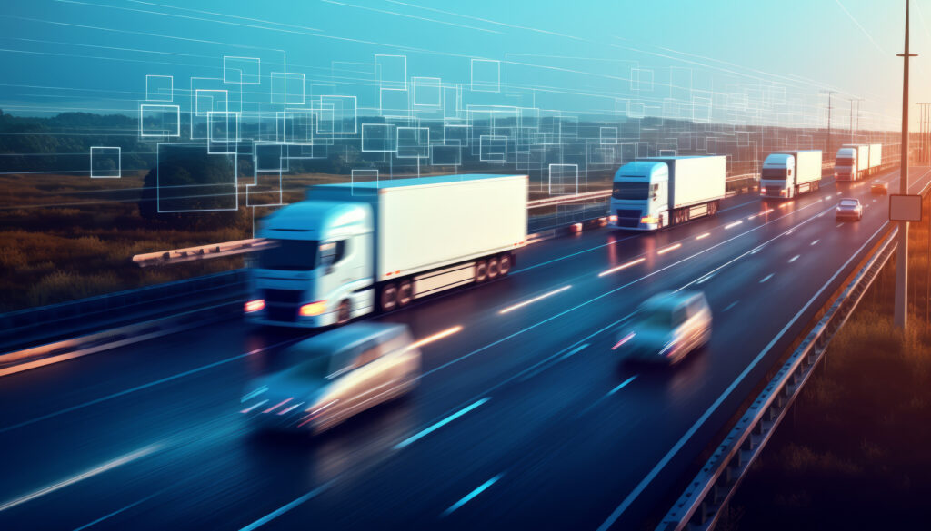 Autobahn mit digitalen Elementen - Künstliche Intelligenz in der Logistik